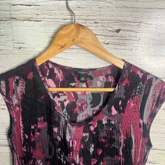 Ann Taylor Black and Purple Sleeveless Midi Dress size xs - Picture 3 of 7